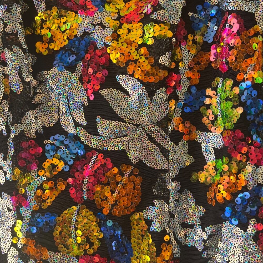 Mac Duggal Floral Embroidered Mini Dress With Spaghetti Straps - Picture 9 of 12